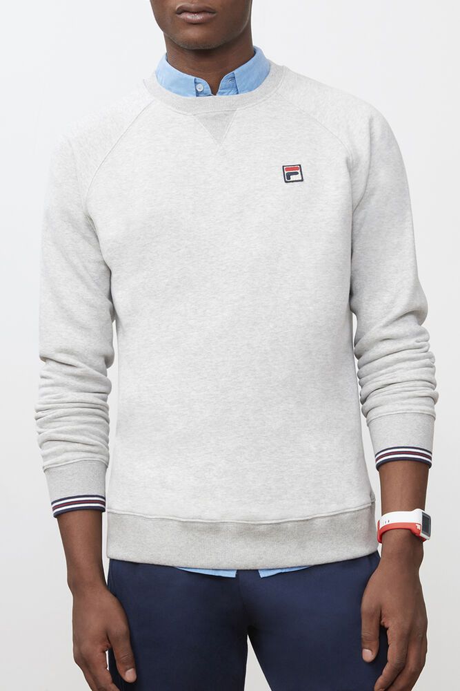 Fila Sweatshirt Mens Grey - Pozzi Crew - Philippines 0586794-JW